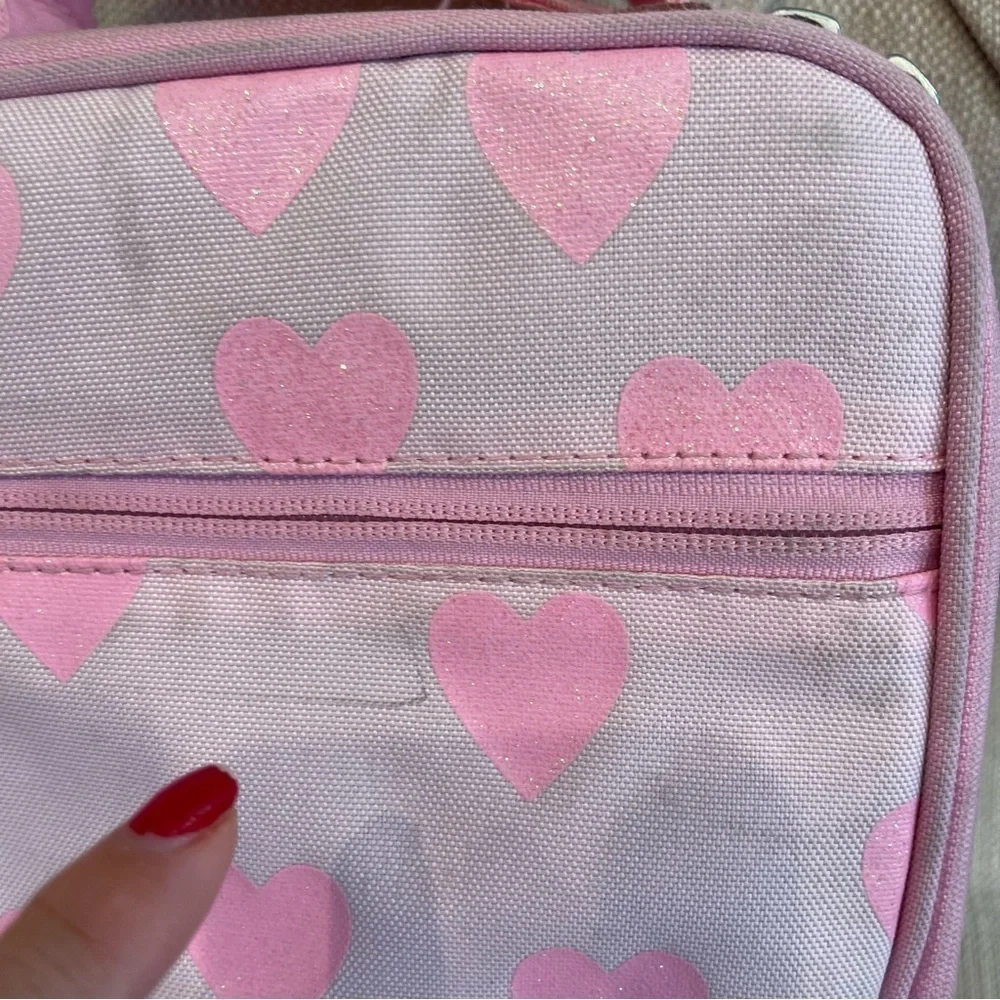 Mackenzie Pink Hearts Glitter Lunch Box